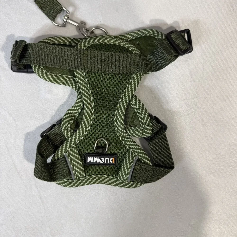 Duomm Dog Harness & Leash Combo‎ Forest Green Color for Small Dogs